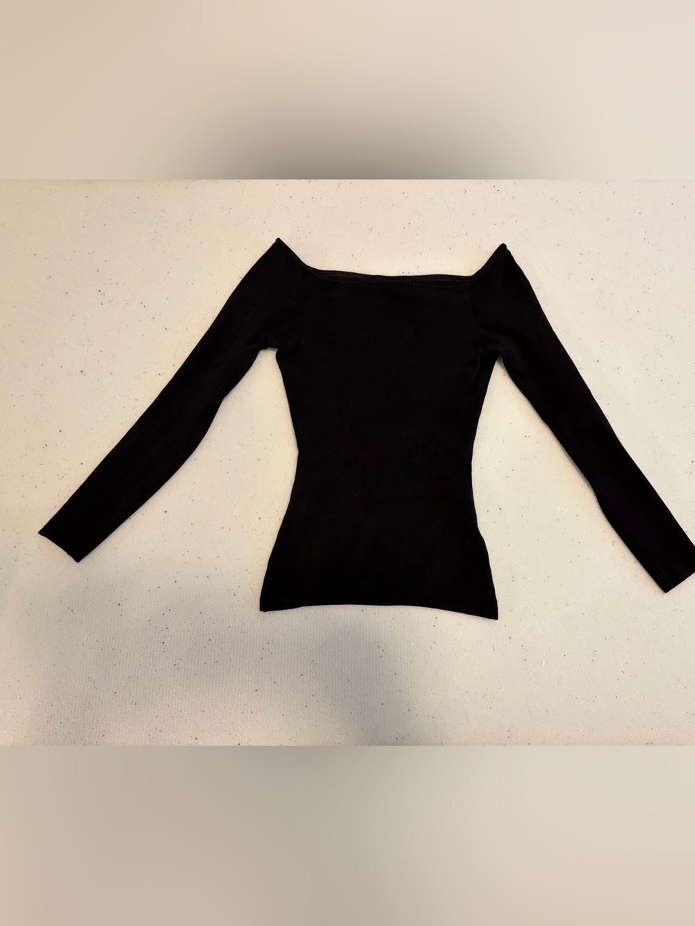 H&M Black Long Sleeve Off-Shoulder Stretchy Top - Size XS